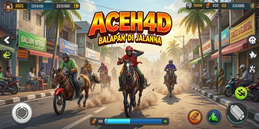 Tangkapan layar <strong>ACEH4D</strong> menunjukkan aksi seru balapan di jalanan.