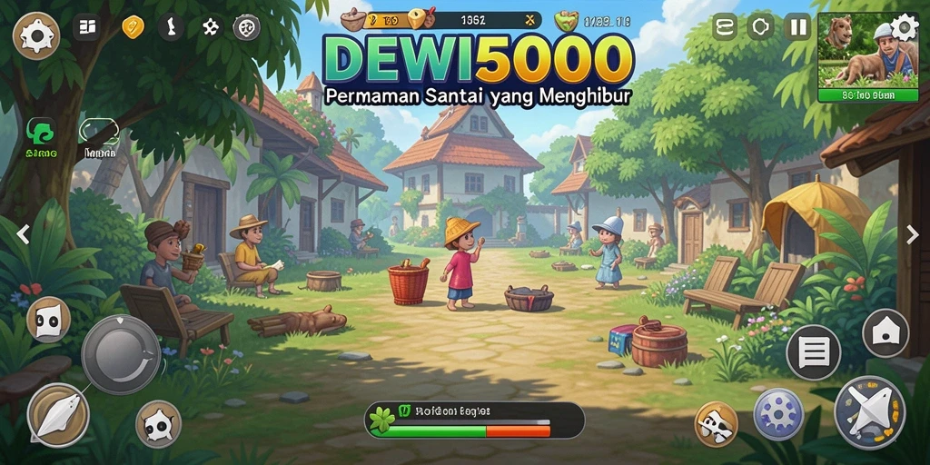 Tampilan gameplay DEWI5000 yang menarik dan penuh warna.