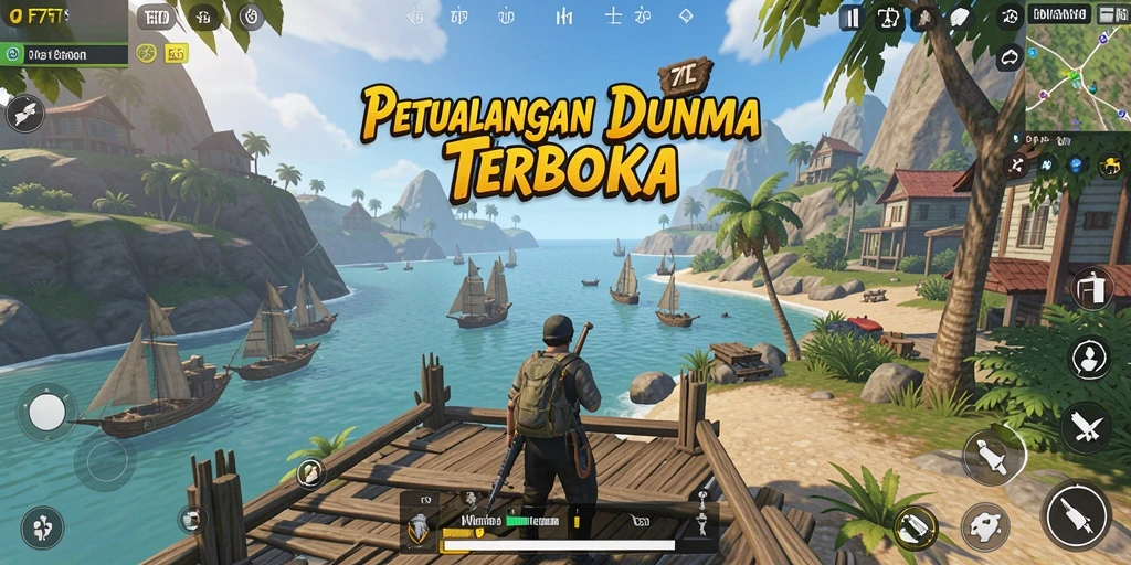 Tangkapan layar gameplay <strong>F7F7</strong> yang menunjukkan eksplorasi dunia terbuka.