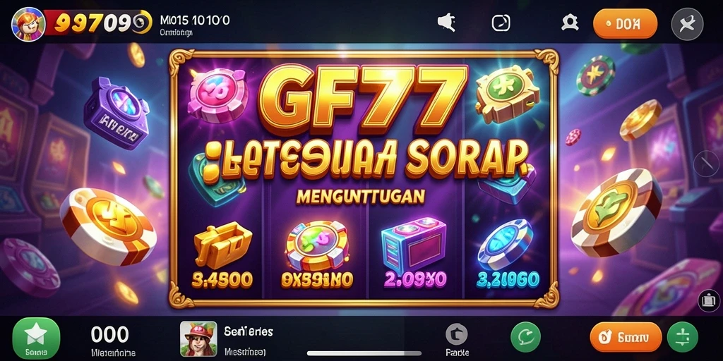 Menampilkan gameplay seru dari GF777 dengan tema Slot menarik.