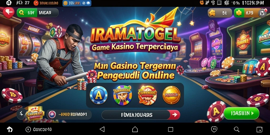 Screenshot utama IRAMATOGEL menampilkan gameplay Kasino yang mendebarkan.