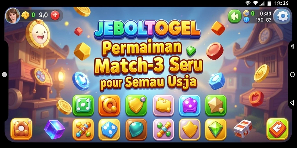 Screenshot gameplay JEBOLTOGEL yang menampilkan keseruan mencocokkan elemen.