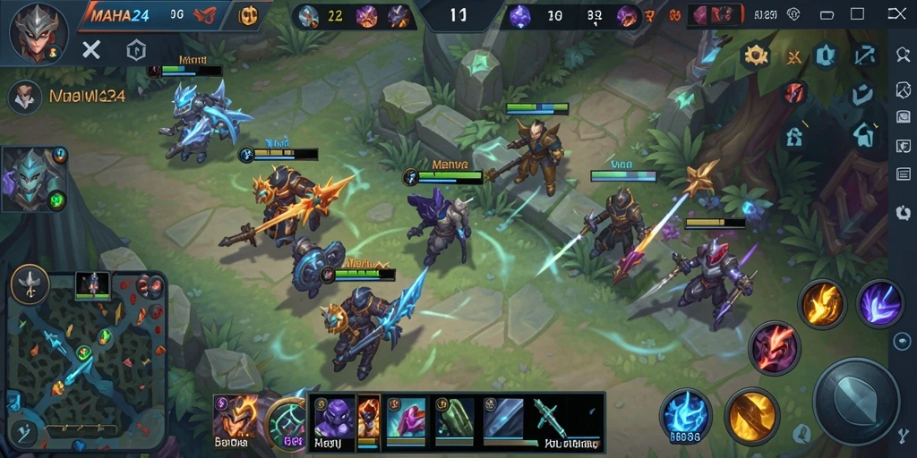 Tangkapan layar dari gameplay seru di MAHA24, menunjukkan pertempuran intens.
