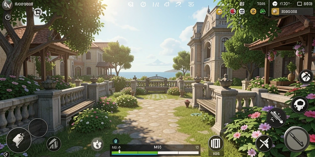 Screenshot gameplay MPO08 menampilkan interaksi karakter dalam dunia simulasi yang mendalam.