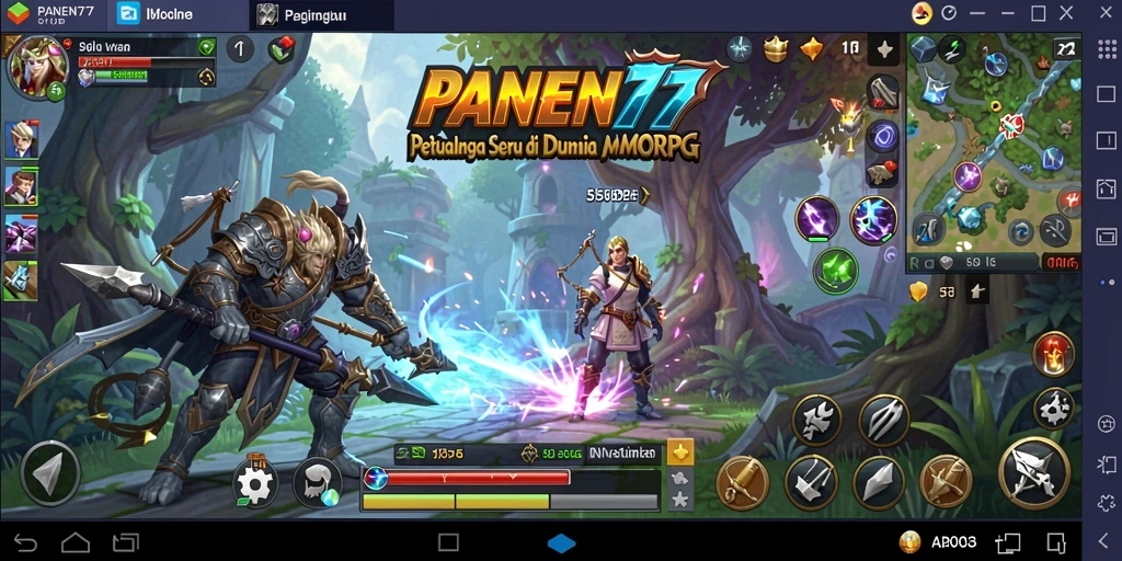 Tampilan menarik dalam gameplay MMORPG PANEN77, penuh aksi dan petualangan.