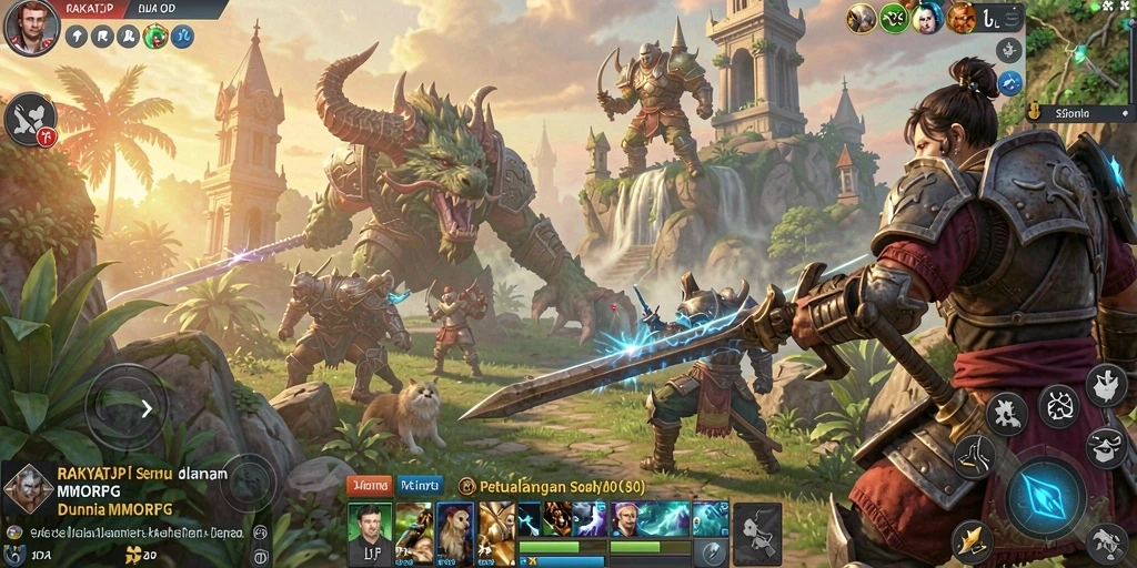 Tampilan gameplay seru dari RAKYATJP yang menunjukkan pertarungan epik.