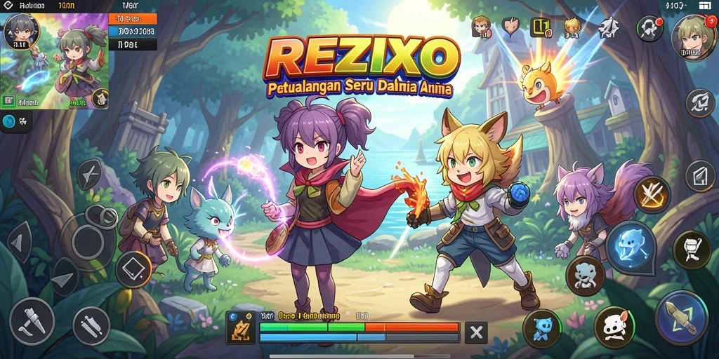 Tampilan gameplay menarik dari REZIXO di dunia Anime.