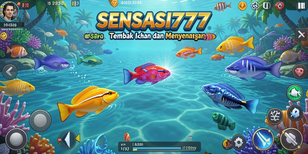 Tampilan gameplay menembak ikan yang seru di SENSASI777.
