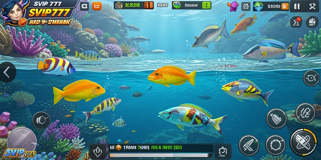 Gameplay seru menembak ikan di dunia bawah laut.