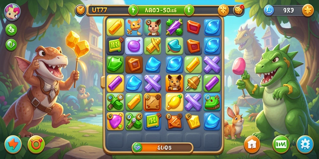 Screenshot gameplay UT77 dengan tantangan Match-3 yang mengasyikkan.