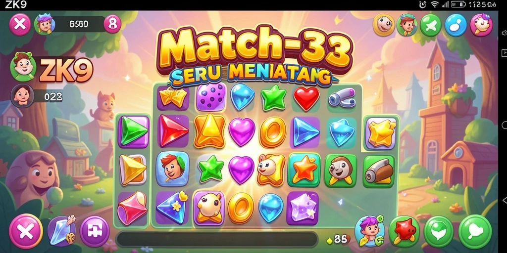 Tangkapan layar ZK9 menampilkan gameplay yang seru dan penuh warna.